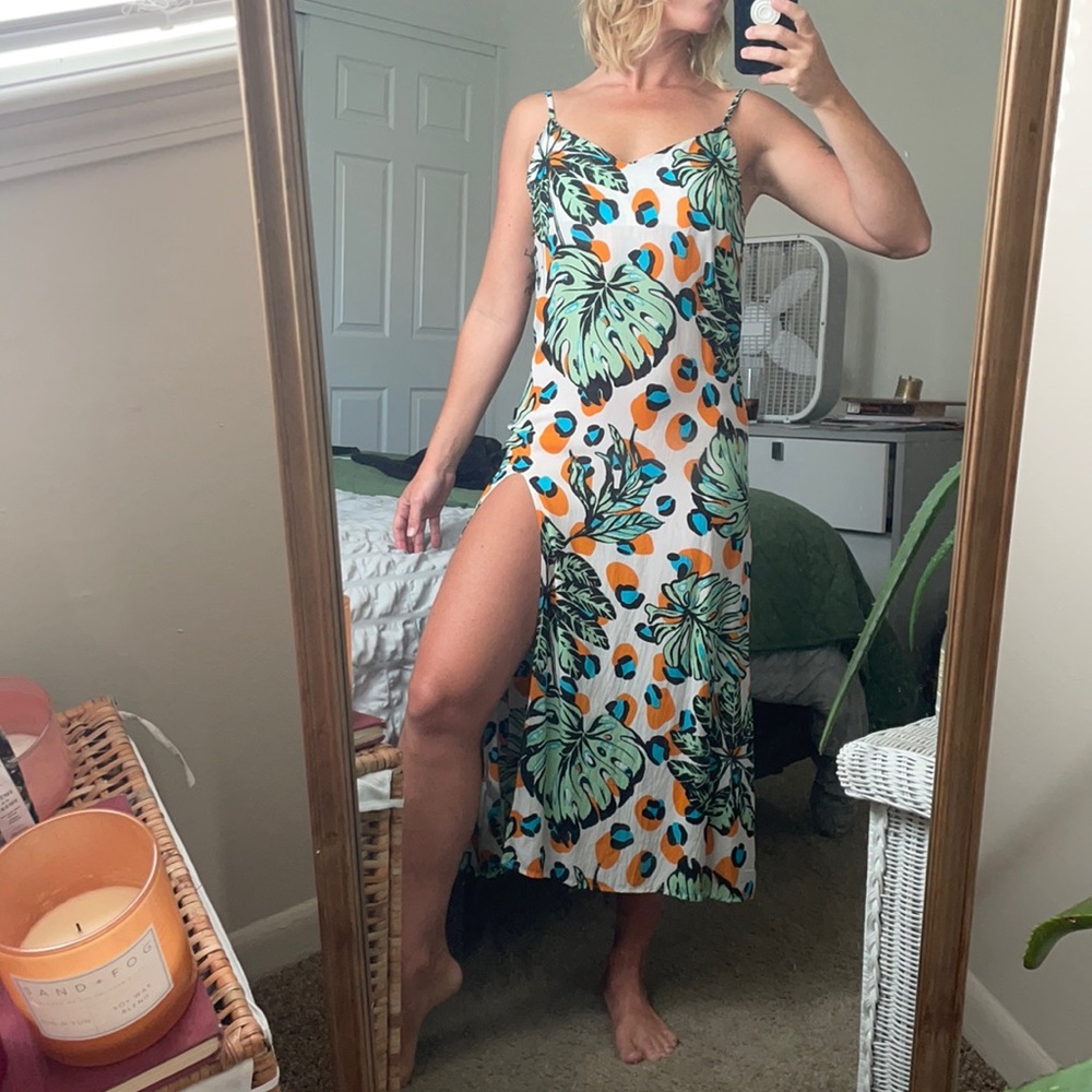 Sexy, strappy botanical dress